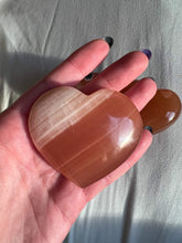Load image into Gallery viewer, Honey Calcite Heart Shaped Palm Stones
