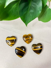 Load image into Gallery viewer, Tigers Eye Heart Shaped Palm Stones
