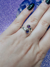 Load image into Gallery viewer, Amethyst Sterling Silver Ying-Yang Ring
