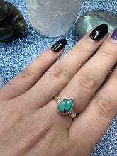 Load image into Gallery viewer, Turquoise Sterling Silver Teardrop Ring

