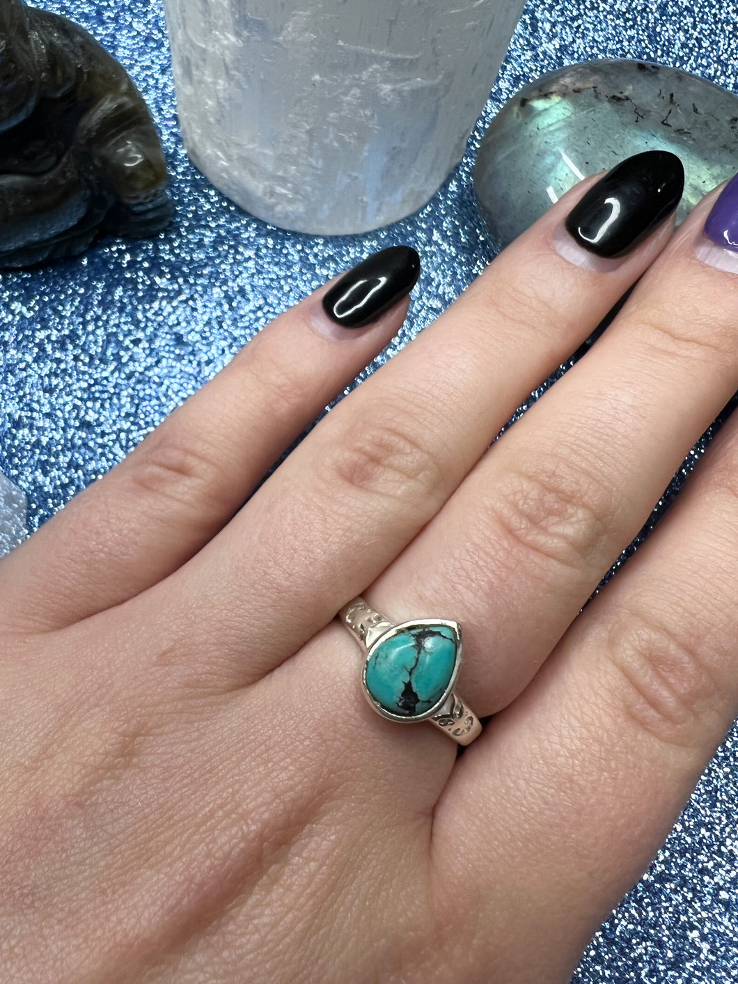 Turquoise Sterling Silver Teardrop Ring